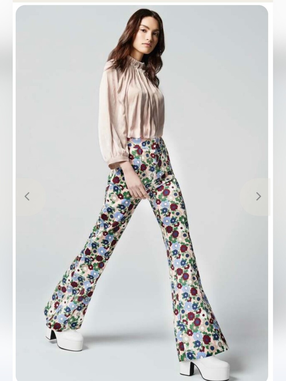 Smythe Floral Boot-Cut Pants Size 24 Nwot